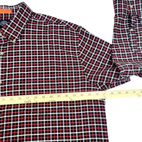 Men XXL St. Johns Bay Red Plaid Button-Down Long Sleeve Comfy Stretch Easy Care - Picture 11 of 14